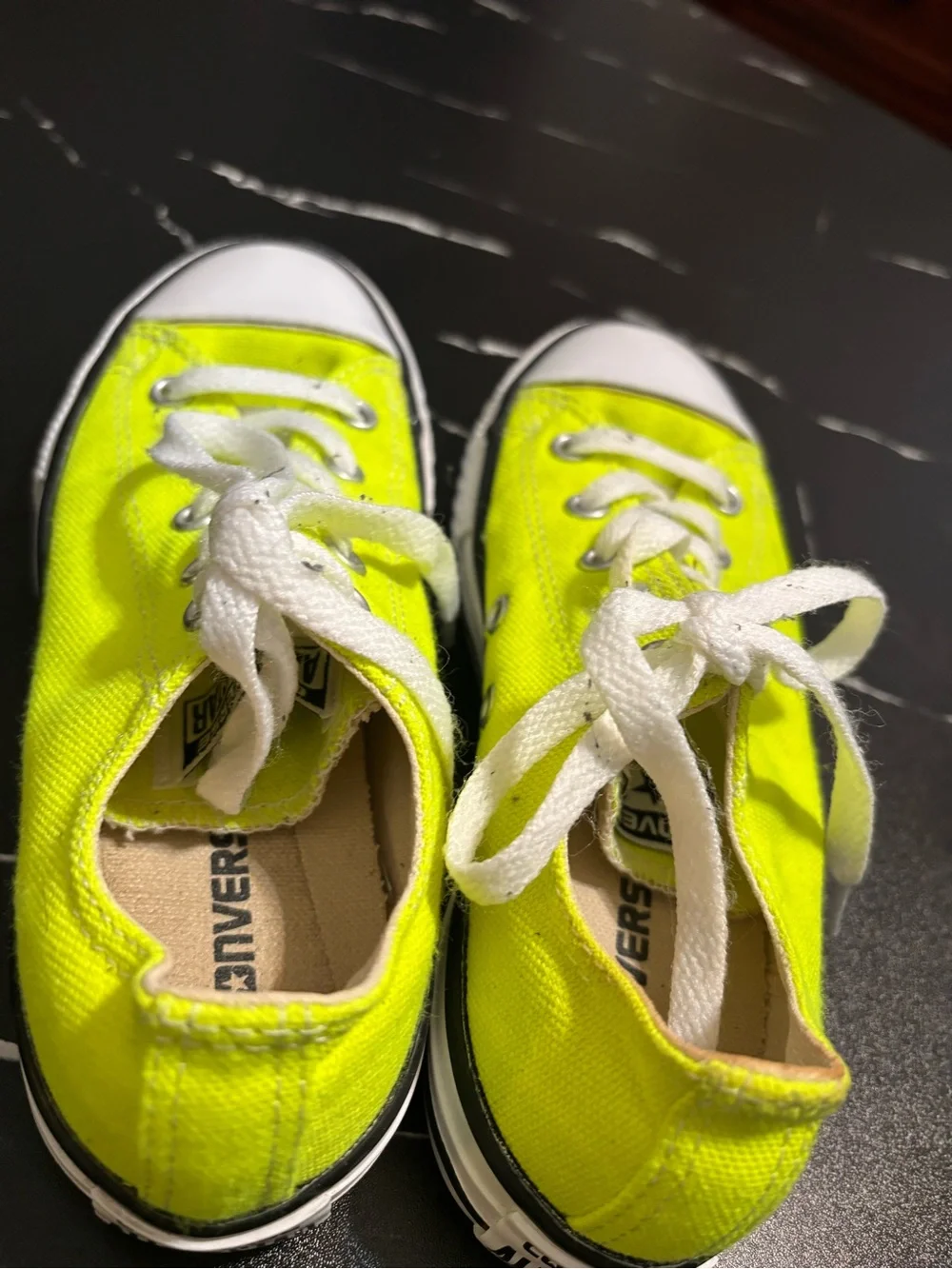 Converse Kids Neon Yellow Canvas Lace-Up Sneakers